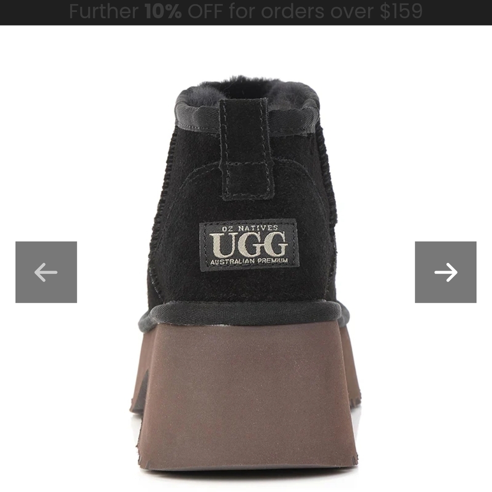 UGG Black Suede Platform Boots - Picture 3 of 4